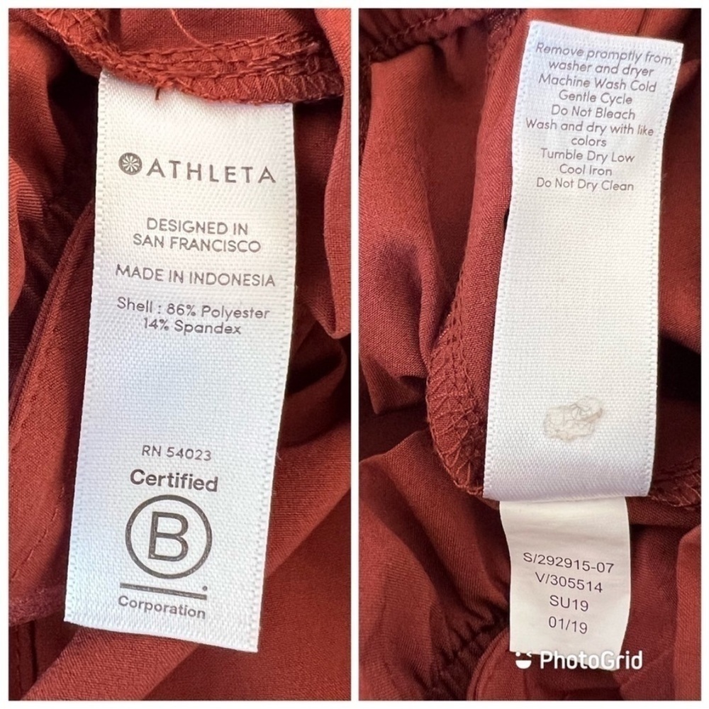 Athleta Skyline Paperbag Tie Waist Tapered Pants Rust Size 2 - Picture 8 of 13